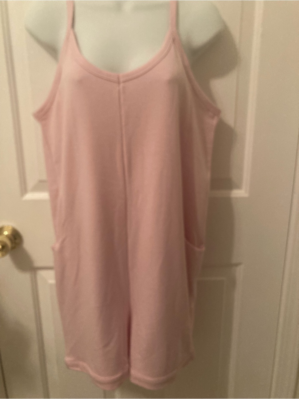 Sincerly Jules Light Pink Spaghetti Strap Sleep Romper